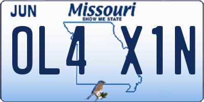 MO license plate OL4X1N