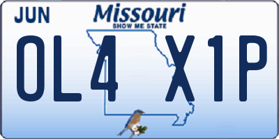 MO license plate OL4X1P
