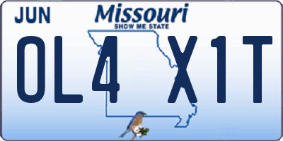 MO license plate OL4X1T