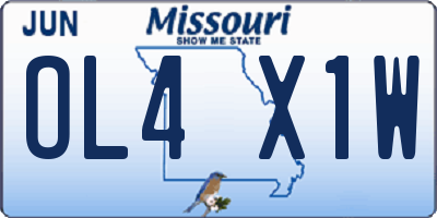 MO license plate OL4X1W