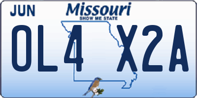 MO license plate OL4X2A