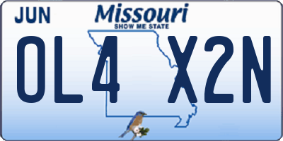 MO license plate OL4X2N