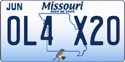 MO license plate OL4X2O