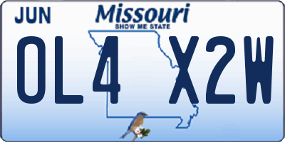 MO license plate OL4X2W