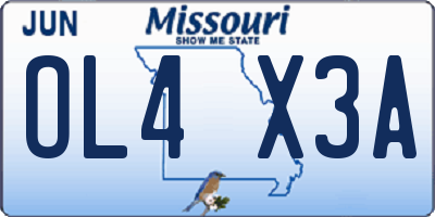 MO license plate OL4X3A