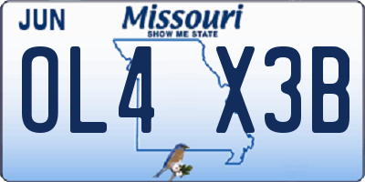MO license plate OL4X3B