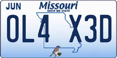 MO license plate OL4X3D
