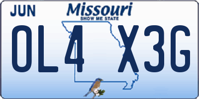 MO license plate OL4X3G