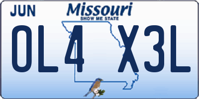 MO license plate OL4X3L