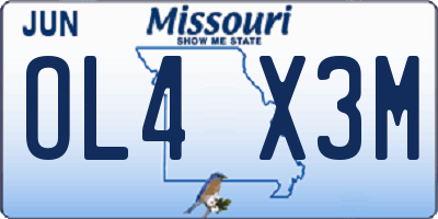MO license plate OL4X3M