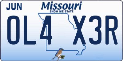 MO license plate OL4X3R