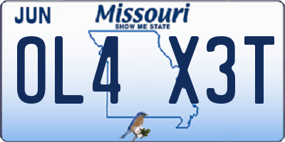 MO license plate OL4X3T