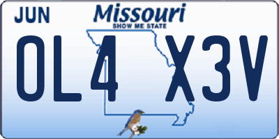 MO license plate OL4X3V