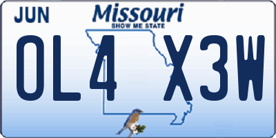 MO license plate OL4X3W