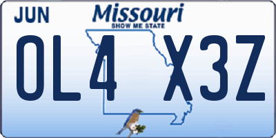 MO license plate OL4X3Z