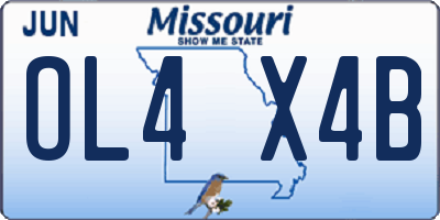 MO license plate OL4X4B