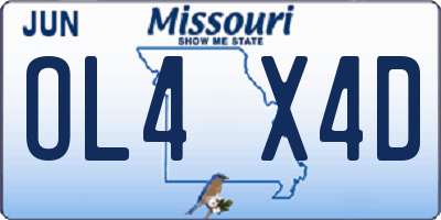 MO license plate OL4X4D