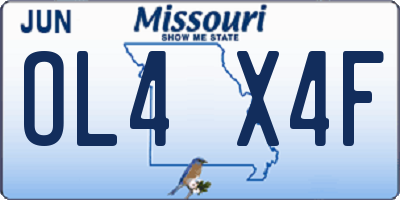 MO license plate OL4X4F