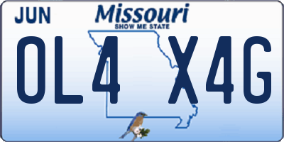 MO license plate OL4X4G