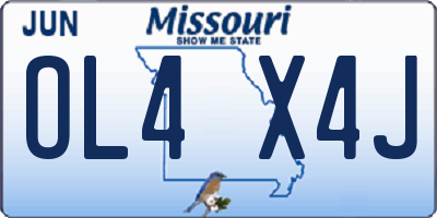 MO license plate OL4X4J