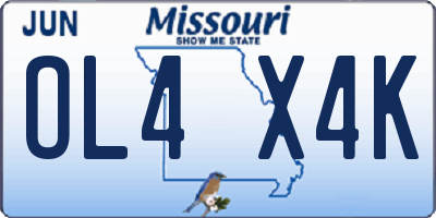 MO license plate OL4X4K