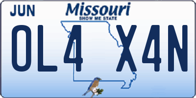 MO license plate OL4X4N