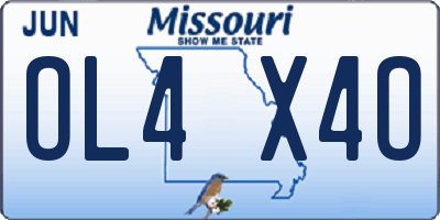 MO license plate OL4X4O