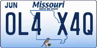 MO license plate OL4X4Q