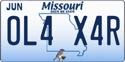 MO license plate OL4X4R