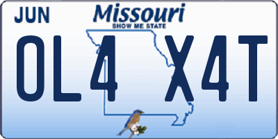 MO license plate OL4X4T