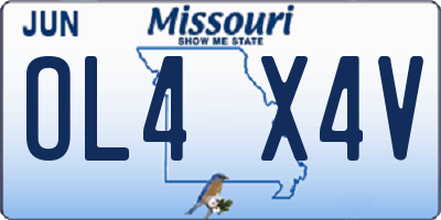MO license plate OL4X4V