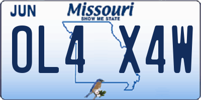 MO license plate OL4X4W