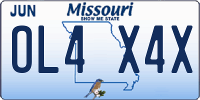 MO license plate OL4X4X