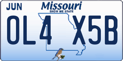 MO license plate OL4X5B