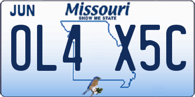 MO license plate OL4X5C