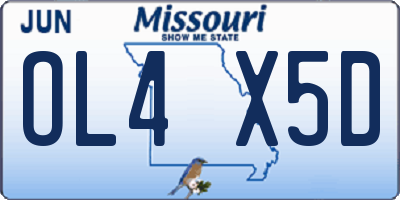MO license plate OL4X5D