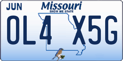 MO license plate OL4X5G