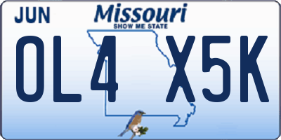 MO license plate OL4X5K
