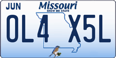 MO license plate OL4X5L