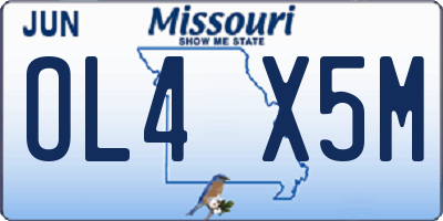 MO license plate OL4X5M
