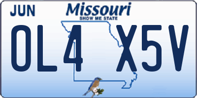MO license plate OL4X5V