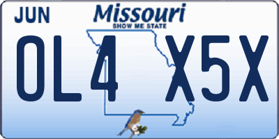 MO license plate OL4X5X