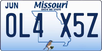 MO license plate OL4X5Z