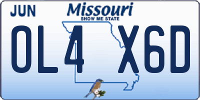 MO license plate OL4X6D