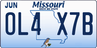 MO license plate OL4X7B