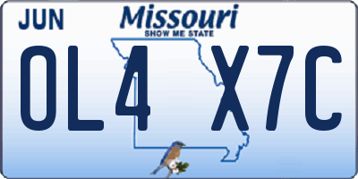 MO license plate OL4X7C
