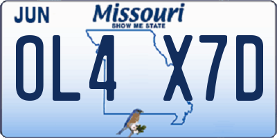 MO license plate OL4X7D