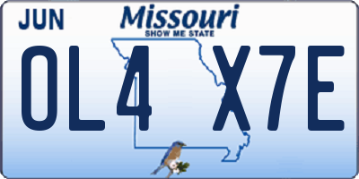 MO license plate OL4X7E