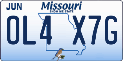 MO license plate OL4X7G