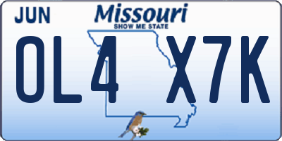 MO license plate OL4X7K